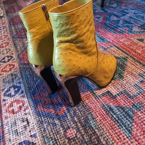 Salvatore Ferragamo Ostrich Booties - Picture 3 of 5